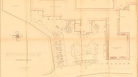 Plano da praza do museo elaborado por Pons-Sorolla