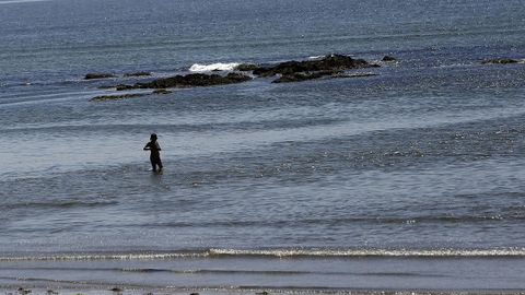 Vista de la playa de Barraña, en Boiro
