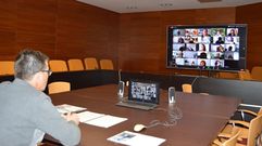 El concejal de Medio Ambiente de Sanxenxo, Juan Deza, interviene en un foro estatal de seguridad en playas
