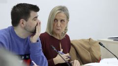 Oliva Agra, portavoz del PP de Ames, durante el debate plenario del presupuesto