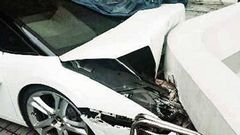 El Lamborghini tras el siniestro