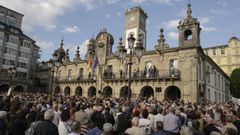 Imagen de la manifestaci�n contra la moci�n de censura en la Praza Maior de Lugo.