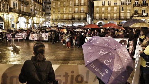 Manifestaci�n del 8M en la Praza Maior de Ourense