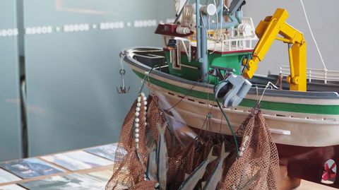 Una maqueta en el Arquivo da Pesca de Cai�n, parada de la visita guiada 