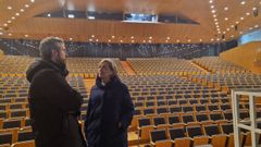 Arroxo y Paula Alvarellos visitaron este lunes el auditorio de Magoi