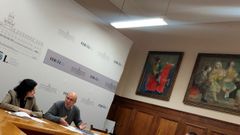 La vicerrectora y el concejal de Cultura de Ferrol, ayer en el Palacio Municipal.