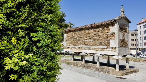 TIPOLOG�AS VARIADAS. En Carballo confluyen varios tipos de h�rreos. Los de madera, ya sean del tipo Mari��n (estrecho) o Berganti��n (ancho y voluminoso); los mixtos de piedra y madera, de tipo Carral, Carballo, y Mah�a.  Los de piedra, de tipo San Pedro de Visma, Coristanco o Fisterra (en la imagen en la plaza de los juzgados). Y, finalmente, los de ladrillo o cemento, de tipo Carballo, rectangulares, cortos y anchos. 