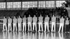 Plantilla del Breog�n en la temporada 1982-83, en la que consigui� el ascenso de Segunda Divisi�n a Primera B