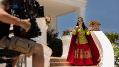 Rosa Escoda, como Kimera en el rodaje de la serie