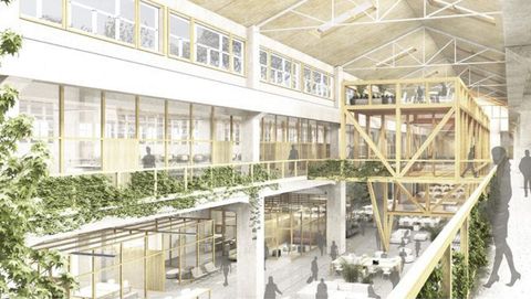 Recreacin del primer edificio de la Cidade das TIC