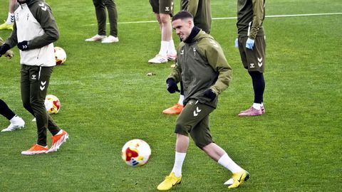 Mihailo Ristic, en un entrenamiento reciente del Celta.