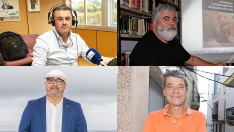 El alcalde de Ponteceso, Jos� Manuel Mato (arriba a la izquierda), inaugurar� el acto; Pepe Formoso (abajo a la izquierda), presidente de APTCM, organiza la jornada de divulgaci�n;�Fernando Patricio Cortizo (arriba a la derecha) profundizar� sobre toponimia y Suso Lista (abajo a la derecha), escritor y presidente de la Asociaci�n Cultural Insua de Viastela, participar� en la jornada