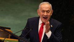 Benjamin Netanyahu en la Asamblea General de la ONU.