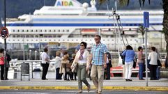 Cruceristas de un buque de Aida en la ciudad