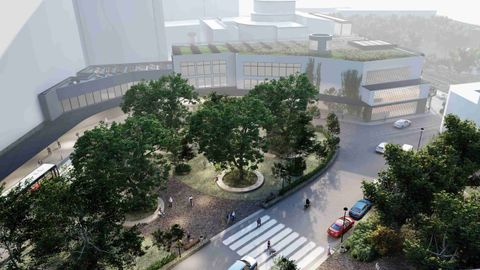 Recreaci�n de c�mo quedar�a la estaci�n de autobuses, seg�n el proyecto de Lugo Monumental: podr�a moverse unos metros la calle para ajardinar ambos lados