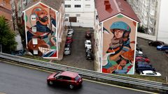 Imagen de dos medianeras en una de las �ltimas ediciones de �Vigo, cidade de cor�