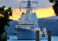 En la foto, una vista de la fragata F-102 desde el Arsenal. 
