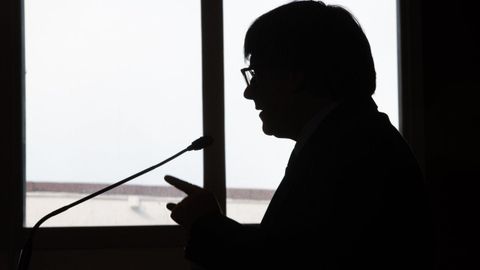 Puigdemont, durante una conferencia en el sur de Francia en unas jornadas pagadas por la Generalitat de Illa.