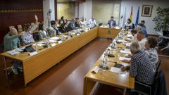 Imagen correspondiente al pleno de abril, en el que se aprobaron los presupuestos de Boiro.