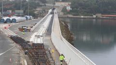 Obras del tren al puerto exterior de Ferrol.