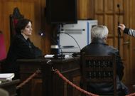 El imputado, ayer, en la sala de vistas de la Audiencia. 