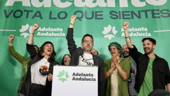 El candidato de Adelante Andaluc�a, Jos� Ignacio Garc�a, valorando los resultados