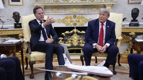 Mark Rutte y Donald Trump, durante su reuni�n en la Casa Blanca
