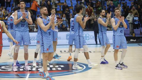 En la imagen, entre otros, Brankovic, Mavra, Francis Alonso y Kurucs, cuatro de los cinco breoganistas convocados por sus selecciones para esta nueva Ventana FIBA.