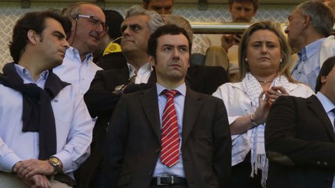 Aranzabal, en el palco de Riazor en el 2014