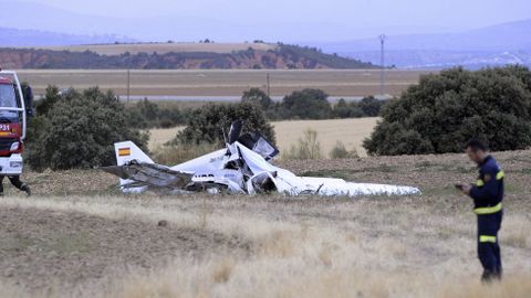 Imagen de la avioneta en la que han fallecido tres personas este miércoles en Guadalajara