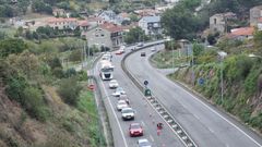 Retenciones en la carretera N-525 en Ourense.