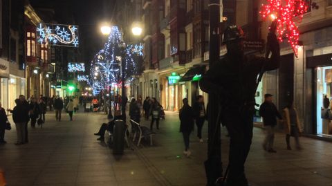 Vista de la calle Corrida iluminada
