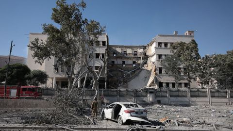 Daños en la sede del Ministerio de Defensa de Siria causados por bombardeos israelíes