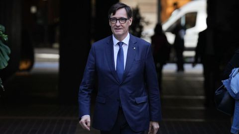 El presidente de la Generalitat de Catalua, Salvador Illa, ayer llegando al Palau Robert de Barcelona.