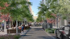 Proyecci�n de la reforma de Santiago de Chile, seg�n el anteproyecto encargado por el Ayuntamiento de Santiago.