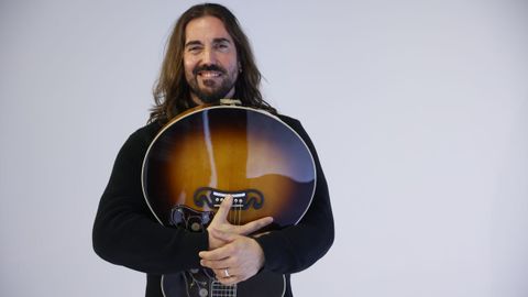 Andr�s Su�rez en la redacci�n de La Voz. 