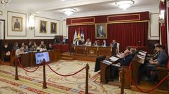 El sal�n de plenos durante la sesi�n celebrada este jueves.