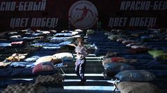 Centro de alojamiento temporal para los civiles evacuados de Donestk, en la ciudad de Taganrog, en la regi�n rusa de Rostov.