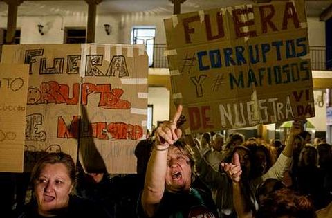 Una de las protestas espontneas de ciudadanos por el nuevo caso de corrupcin. 