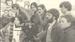 Cruz Risco, � dereita, nunha rodaxe