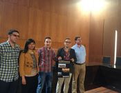 Acto de presentaci�n del concierto, ayer en A Illa.