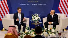 El CEO de OpenAI, Sam Altman (izquierda) durante una conferencia del G20 junto al secretario de Comercio de EE.UU.