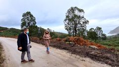 Ib�n Santalla, edil de Servizos, y la alcaladesa Ferreiro visitaron la zona