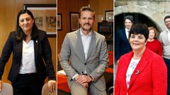 De izquierda a derecha: Bel�n Rubio,�Jacobo Porteiro y Carmen Garc�a Mateo; los tres candidatos se presentan el mi�rcoles a unos ajustados comicios