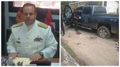 Viberto Quinteiro era almirante. Al lado, estado en el qued� su veh�culo tras el tiroteo