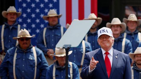 El presidente de Estados Unidos, Donald Trump, durante el acto de inauguraci�n de la Biblioteca Presidencial Theodore Roosevelt