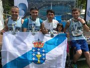 La bandera gallega luci� en Suiza gracias a la SD Albi�ns.