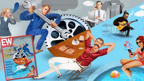 Portada y dibujo de la revista Elsevier Weekblad