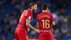 Sergio Ramos y Jess Navas.Sergio Ramos y Jess Navas en un partido del Sevilla