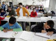 Una de las actividades celebradas por los chavales dentro del concurso Euroescola. 